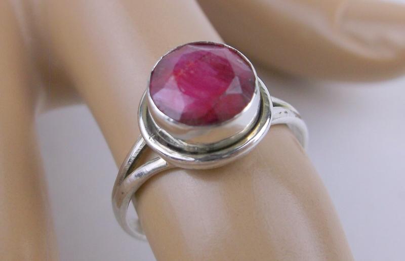 New Sterling Silver 3ct Genuine Ruby Ring 7 (1 of 1)