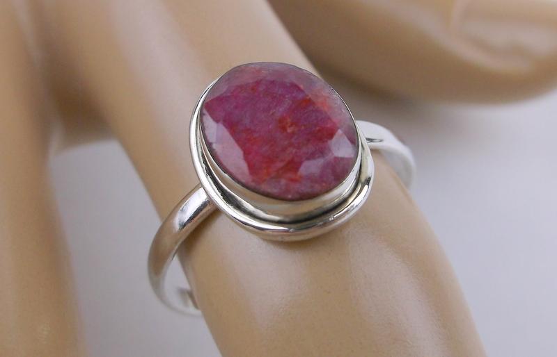 New Sterling Silver 3ct Genuine Ruby Ring 8 (1 of 2)
