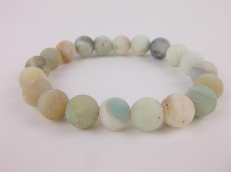 New Healing Genuine Matte Amazonite Bracelet Large: new condition