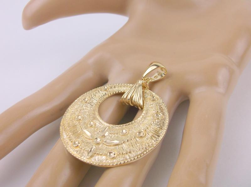 Incredible Large Gold Over Sterling Pendant Heavy: Guaranteed Solid 925 Sterling Silver, in Excellent Condition