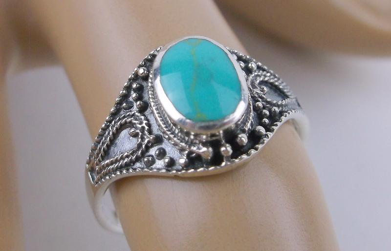 New Sterling Silver Turquoise Ring 7 (1 of 1)