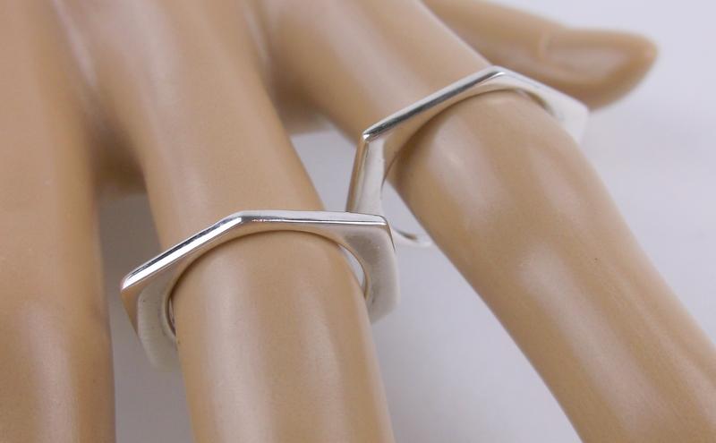 New Sterling Silver Stacking Ring Set 8 and 6: Guaranteed Solid 925 Sterling Silver, in Excellent Condition