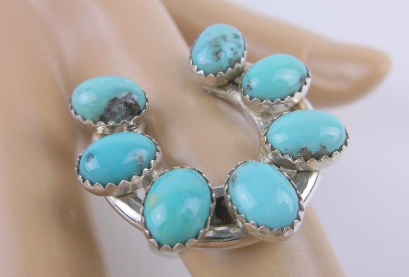 Huge Merle House Navajo Sterling Turquoise Ring 7 (1 of 4)