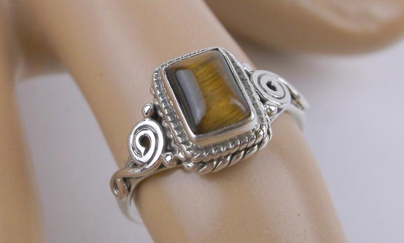 New Sterling Silver Genuine Tigers Eye Ring 6 (1 of 1)