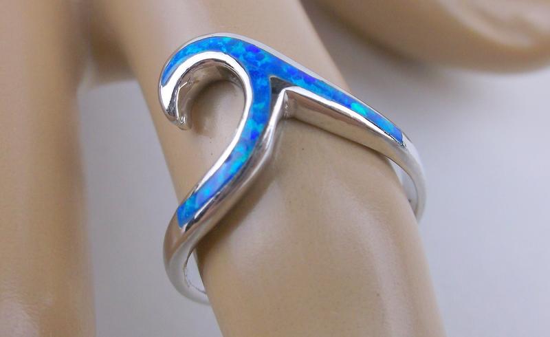 New Sterling Silver Fire Opal Wave Ring 6 (1 of 1)