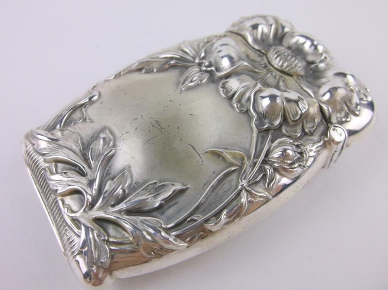 Wonderful Antique Sterling Repousse Match Case Art Nv (1 of 9)