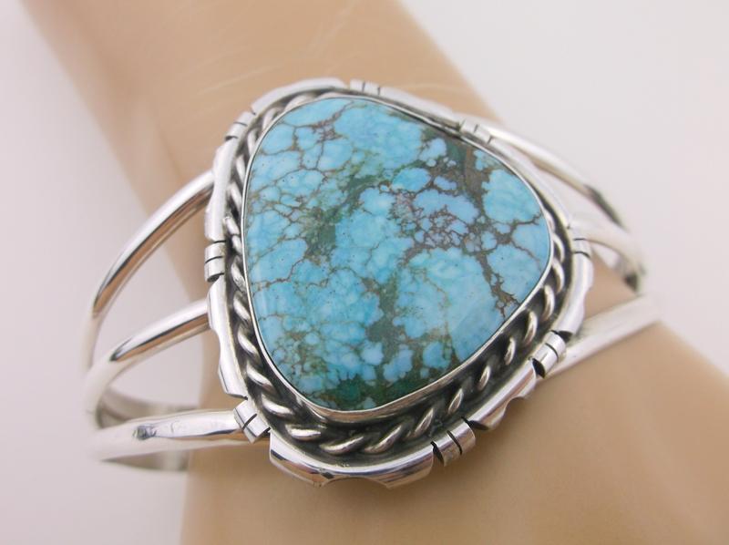 Betta Lee Navajo Sterling King Turquoise Cuff Bracelet (1 of 9)