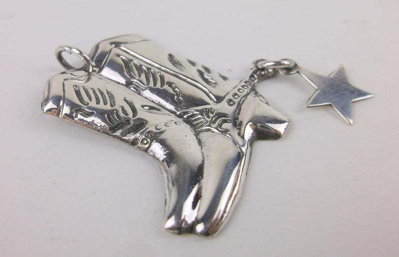 Stunning Sterling Silver Cowboy Boot Pendant Large (1 of 1)