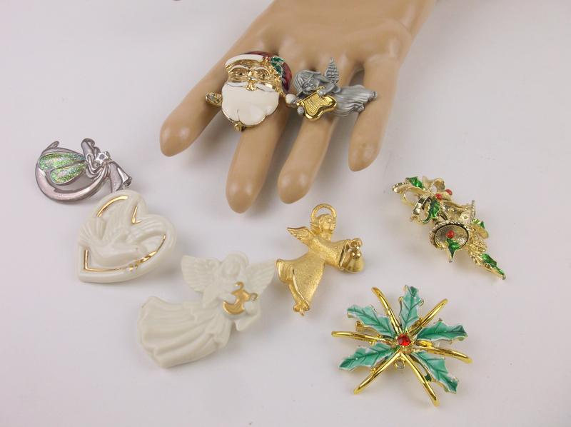 Vintage Christmas Brooch Collection Lenox and More: beautiful condition