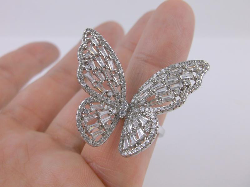Incredible New Sterling Silver Butterfly Ring 7 Huge (1 of 3)