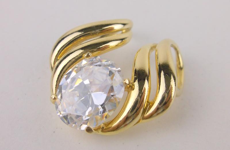 Stunning Large Gold Over Sterling Silver Slide Pendant: Guaranteed Solid 925 Sterling Silver, in Excellent Condition