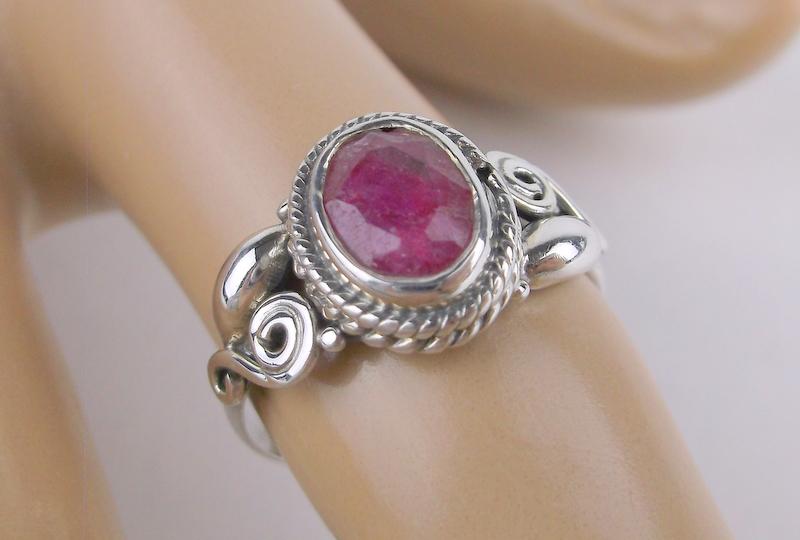 New Sterling Silver 1ct Genuine Ruby Ring 6 (1 of 2)
