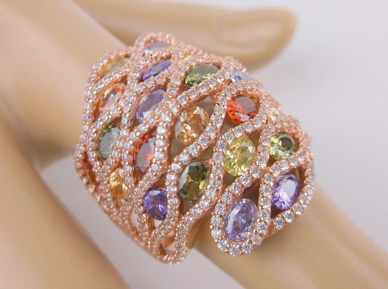 New Huge Gold Over Sterling Gemstone Ring 8 (1 of 4)