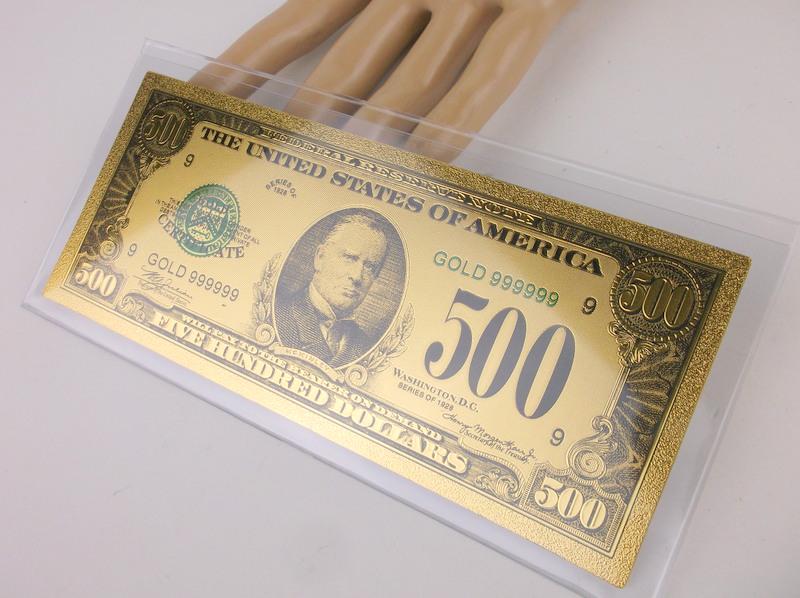 24kt Gold US $500 Five Hundred Dollar Bill (1 of 4)