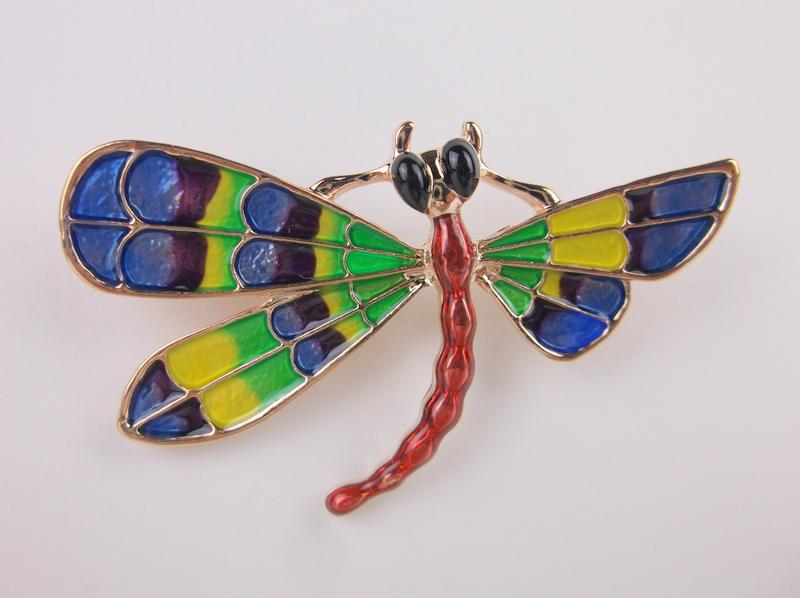 Stunning Enameled Dragonfly Brooch (1 of 1)