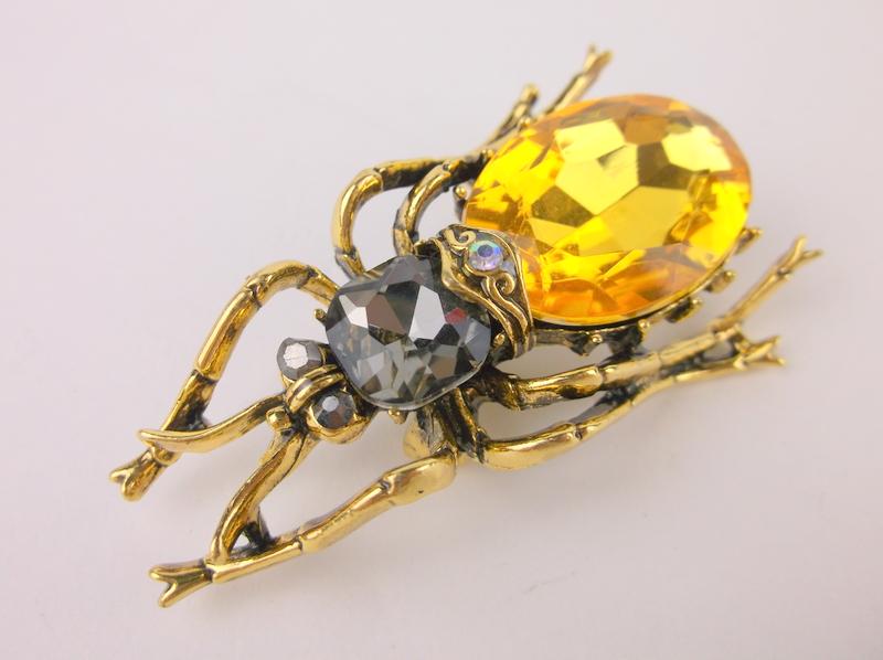 Stunning Large Enameled Rhinestone Insect Brooch (1 of 2)