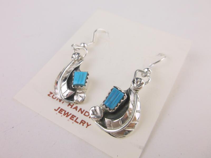 Amy Locaspino Zuni Sterling Silver Turquoise Earrings (1 of 1)