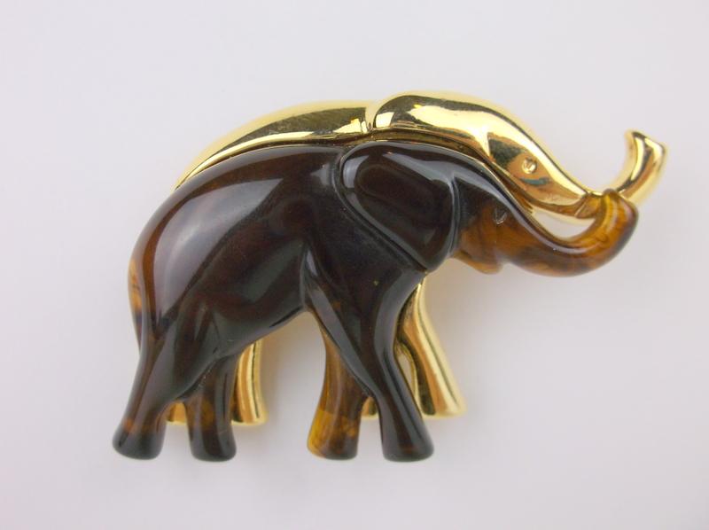 Stunning Large Double Elephant Brooch (1 of 1)