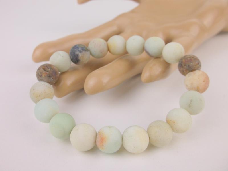 New Healing Genuine Matte Amazonite Bracelet Large: new condition