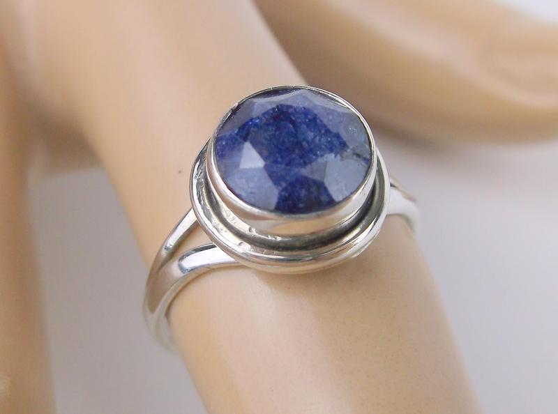 New Sterling Silver 2ct Genuine Sapphire Ring 6 (1 of 1)