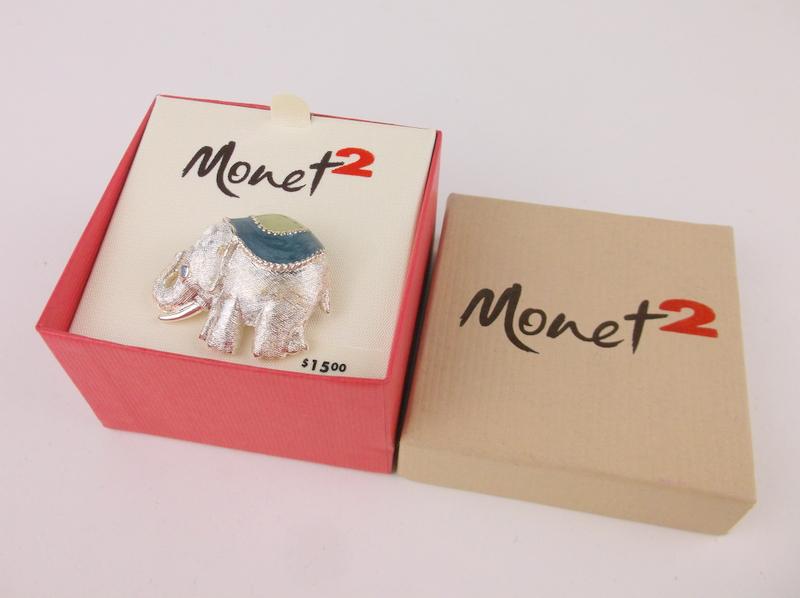 New Boxed Monet Elephant Brooch: new condition