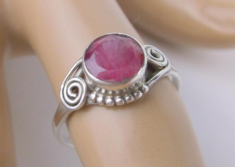 New Sterling Silver 1ct Genuine Ruby Ring 8 (1 of 1)