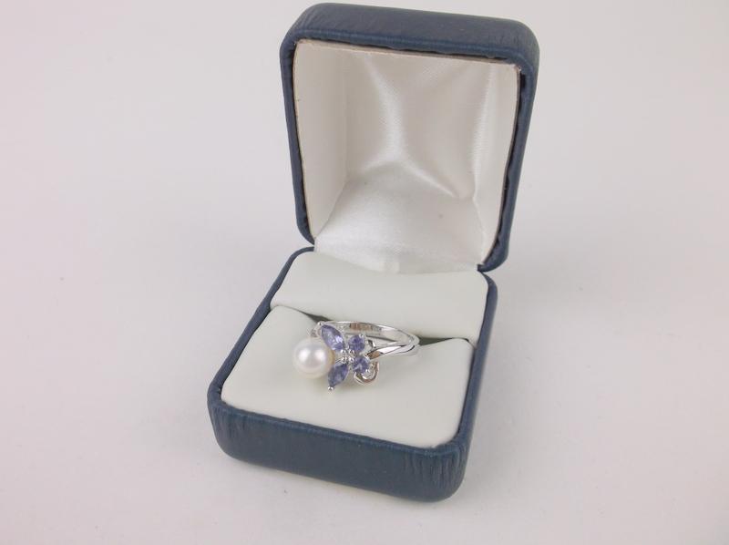 New Sterling Silver Butterfly Ring 8 Boxed Purple Stone (1 of 2)