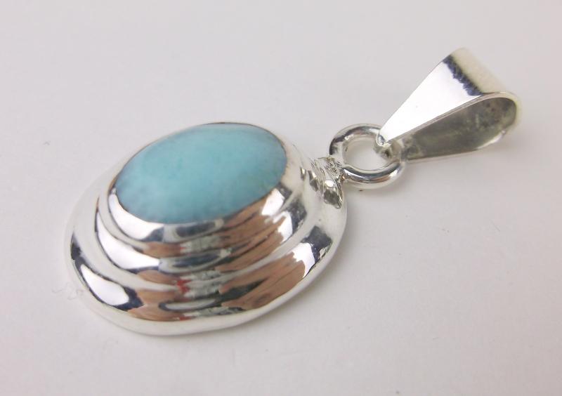 Stunning Sterling Silver Turquoise Pendant Thick (1 of 2)