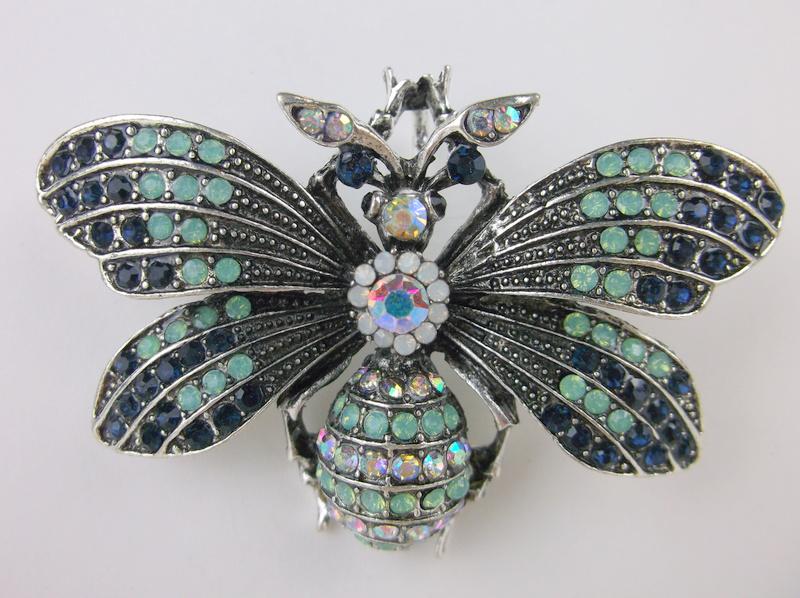 Stunning Large Enameled Rhinestone Bee Insect Brooch (1 of 1)