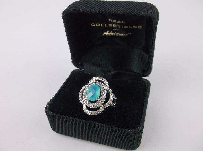 New Adrienne Sterling Silver Sea opal Ring 8 Boxed (1 of 3)