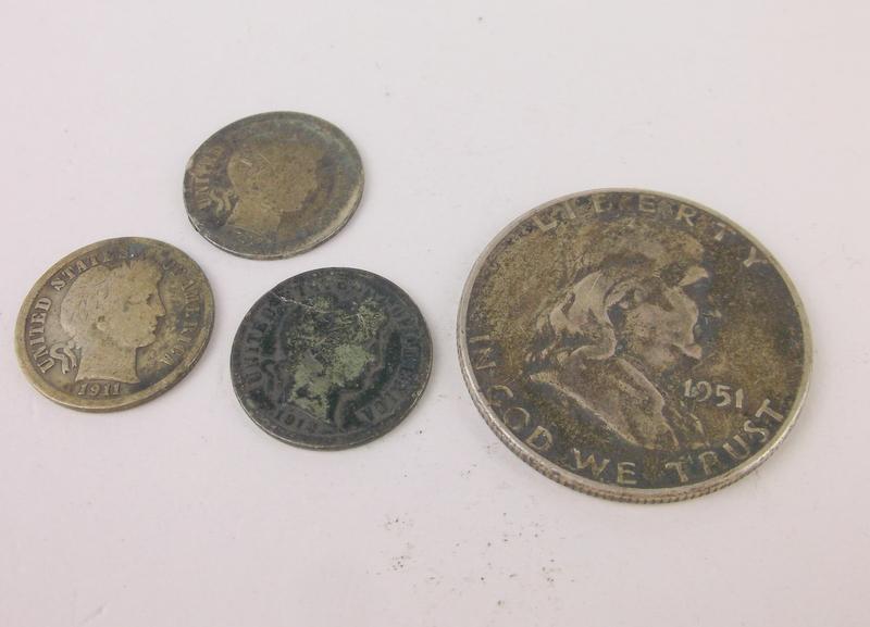 US Silver Franklin Half Dollar + Mercury Dimes (1 of 1)