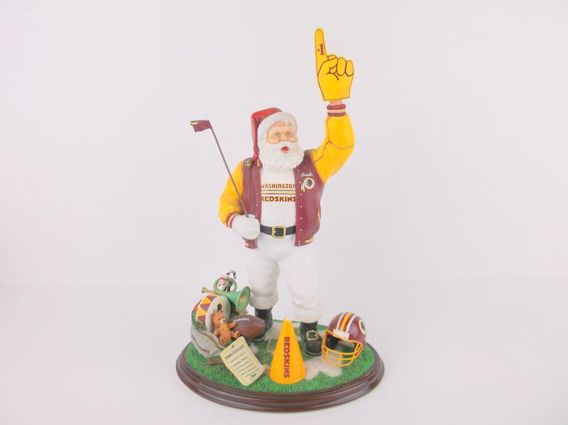 The Danbury Mint Washington Redskins Santa Claus: A Large Danbury Mint Washington Redskins Santa Claus Sculpture.