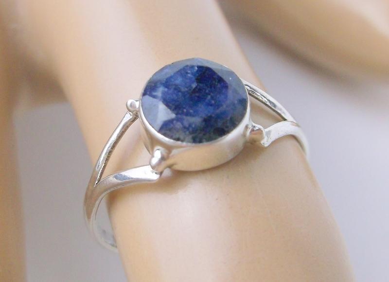 New Sterling Silver 1ct Genuine Sapphire Ring 6.5 (1 of 1)