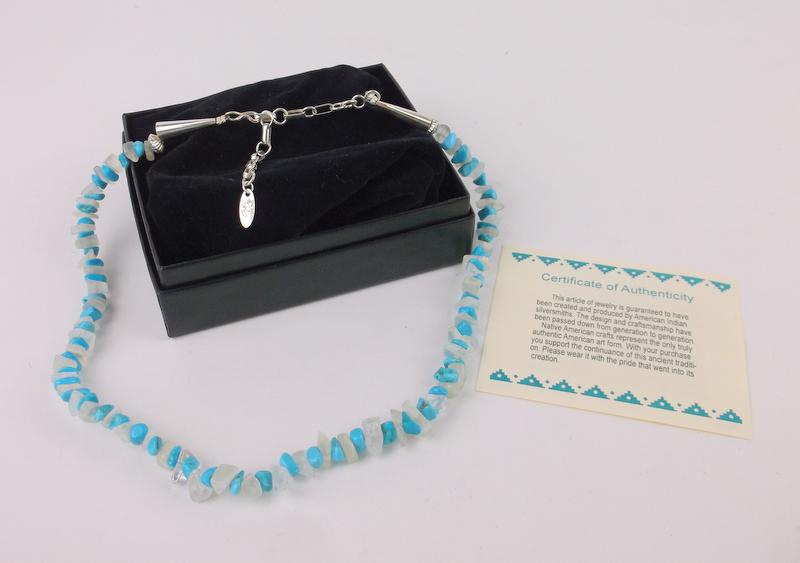 New Navajo Running Bear Sterling Turquoise Necklace 19" (1 of 4)