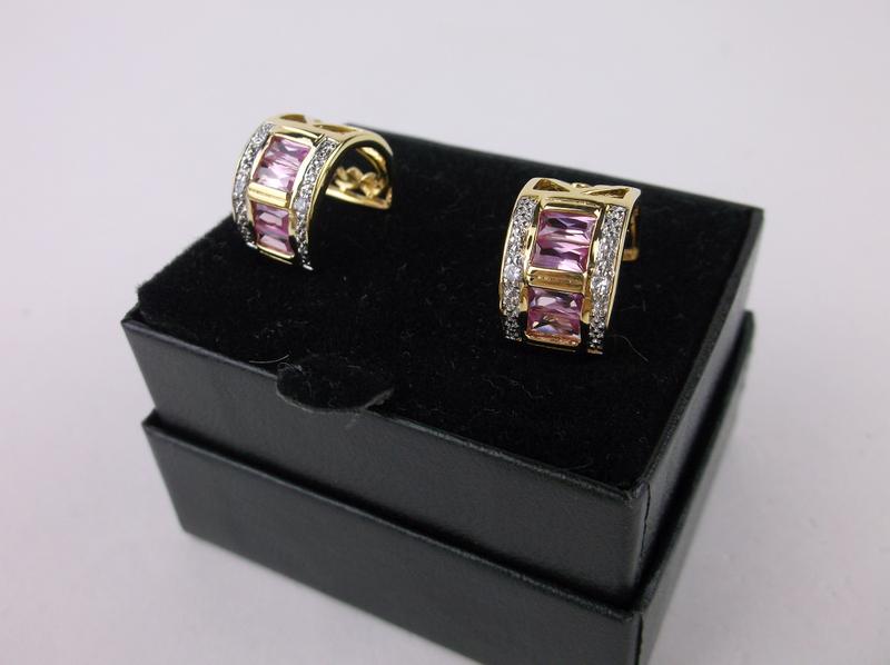 New Boxed Gold Over Sterling Ruby Earrings Stud (1 of 2)