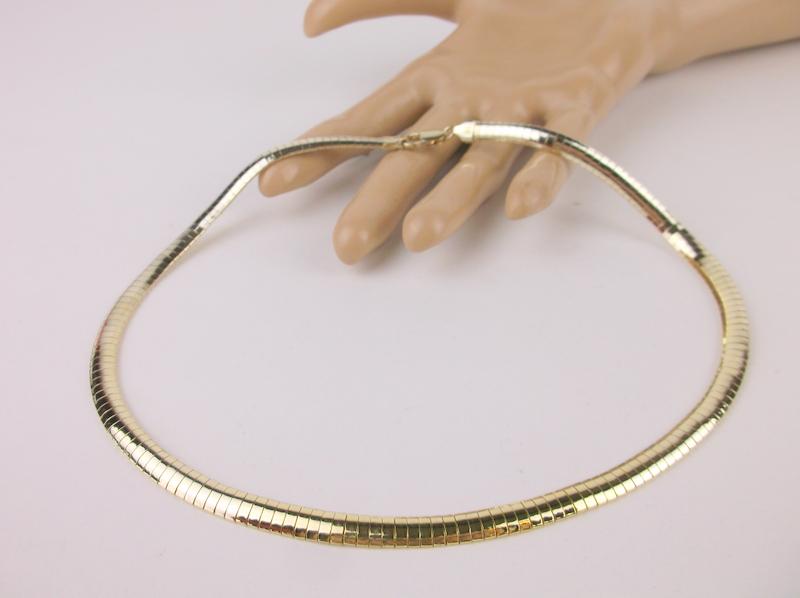 Stunning Gold Over Sterling Omega Chain Necklace 17" (1 of 2)