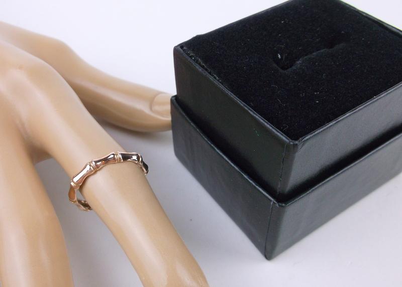 New 14kt Rose Gold Bamboo Band Ring Size 8 Boxed (1 of 2)