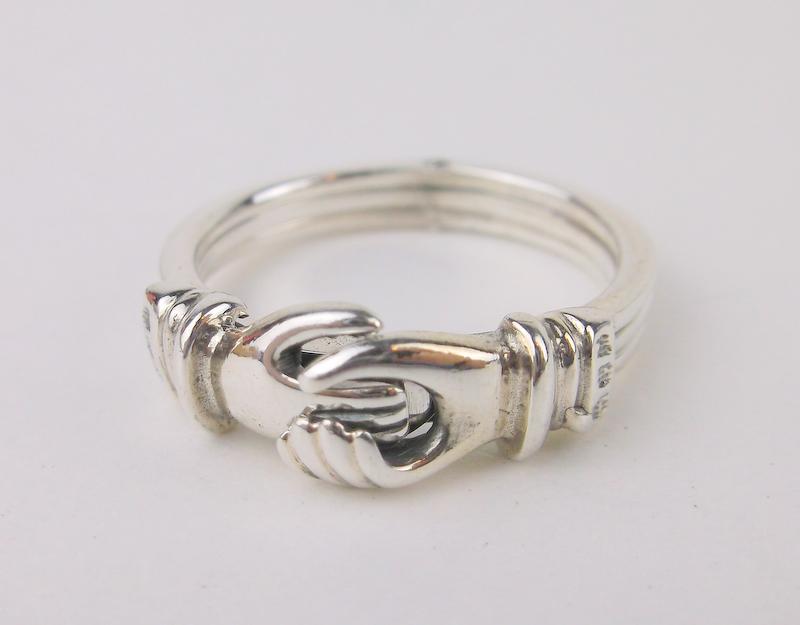 New heavy Sterling Silver Opening Hands Ring 8 (1 of 2)