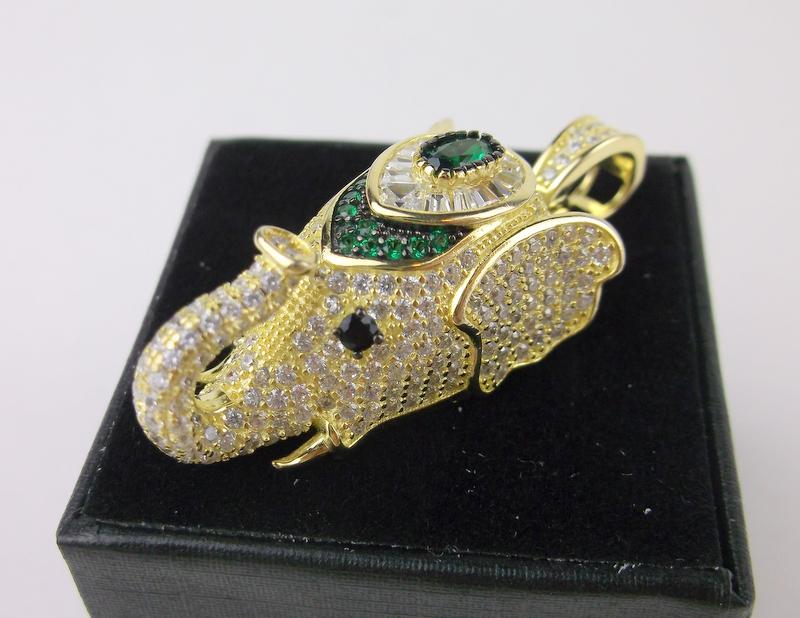New Boxed Gold Over Sterling Gem Elephant Pendant (1 of 4)