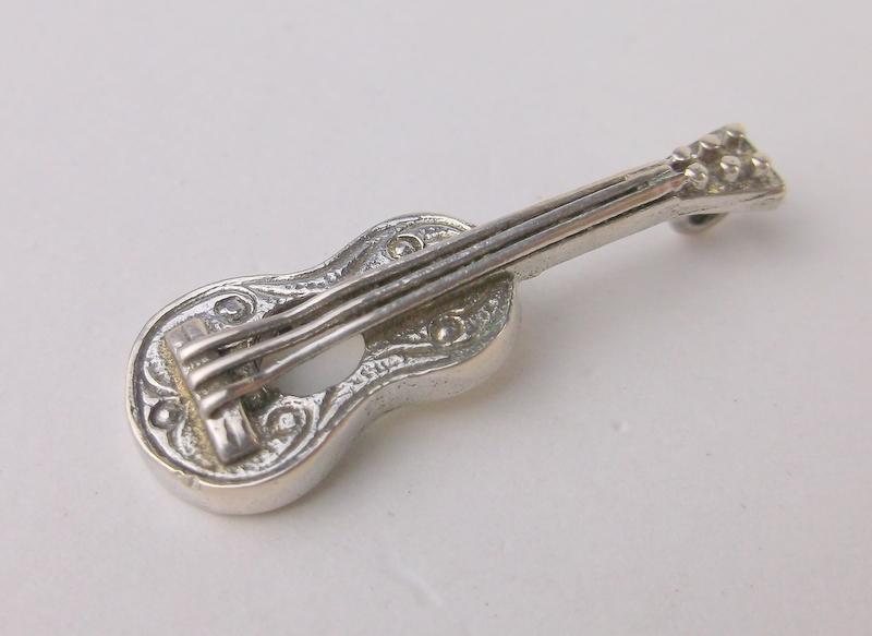 Gorgeous Sterling Silver Guitar Pendant Charm (1 of 1)