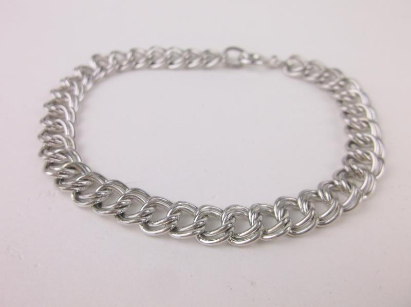 Stunning Vint Heavy Sterling Silver Chain Bracelet 7" (1 of 1)