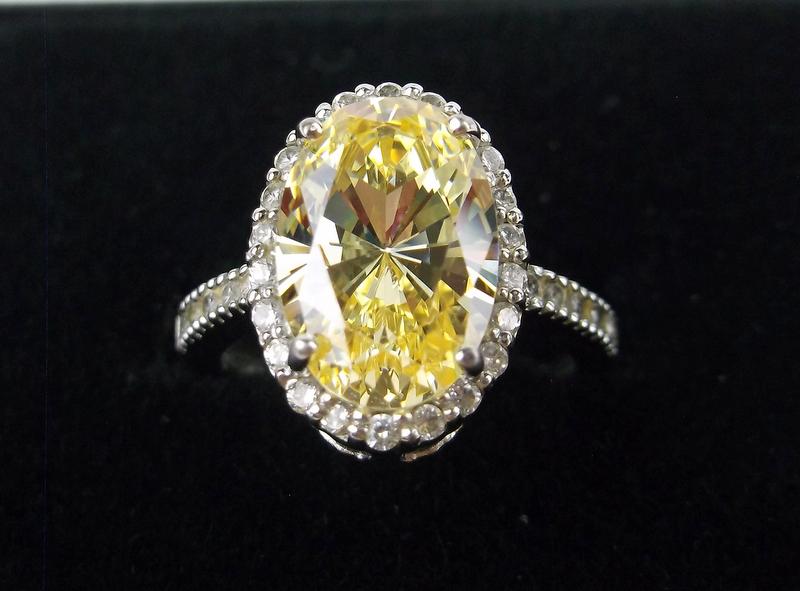 New Boxed Sterling Silver Yellow Stone Ring 5 (1 of 4)