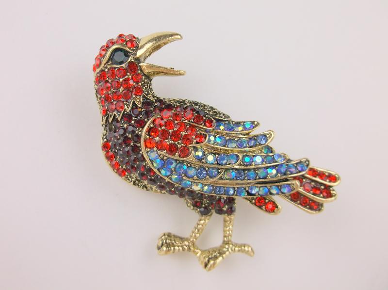Stunning Large Rhinestone Bird Brooch (1 of 1)