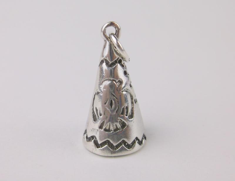 Stunning Sterling Silver Native Teepee Pendant Charm (1 of 2)