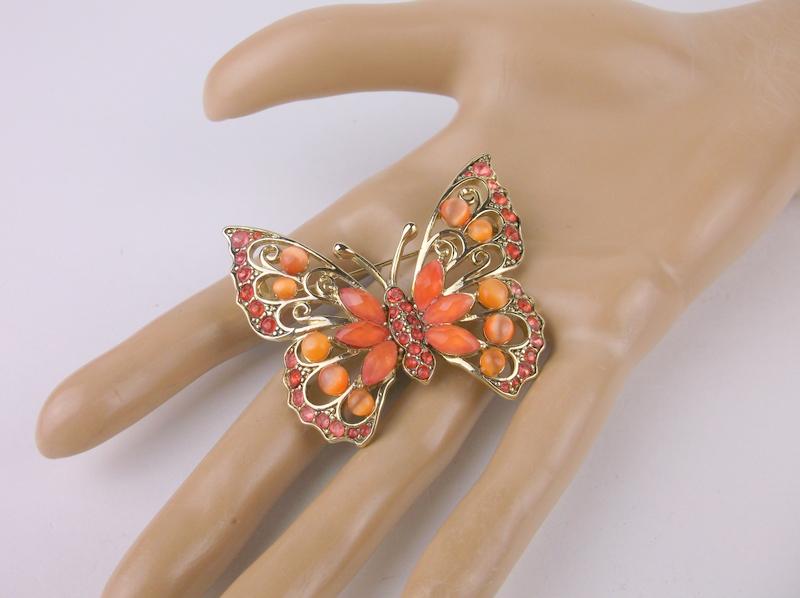 Stunning Large Rhinestone Butterfly Brooch (1 of 2)