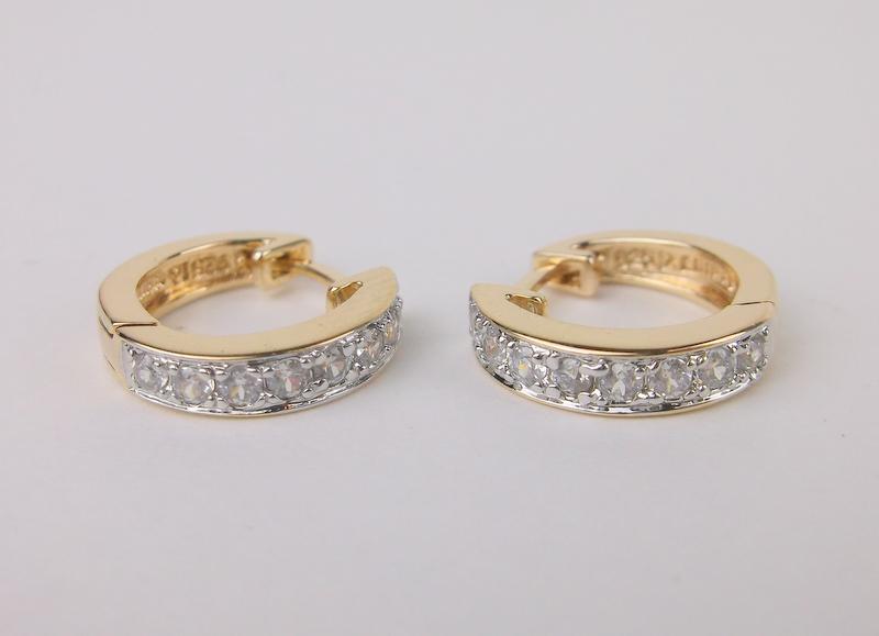 Stunning Gold Over Sterling Hug Tight Hoop Earrings (1 of 1)