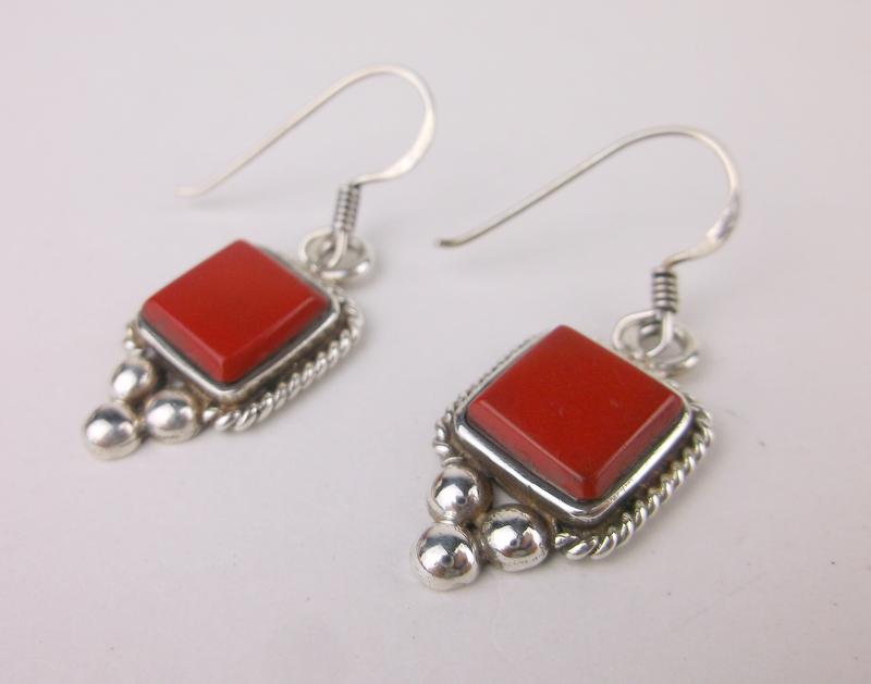 Stunning Sterling Silver Red Jasper Drop Earrings (1 of 1)