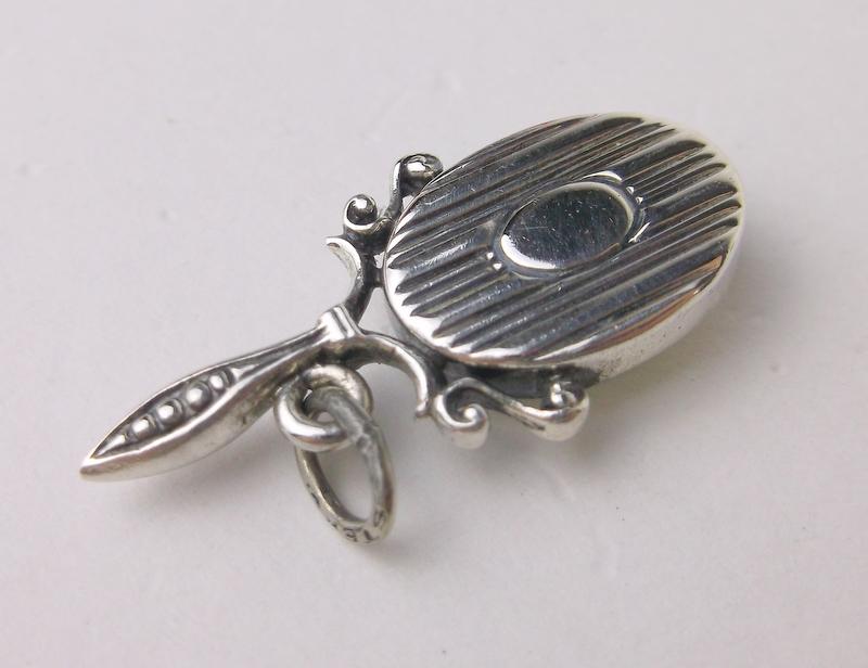 Antique Sterling Silver Hand Mirror Pendant Charm (1 of 2)
