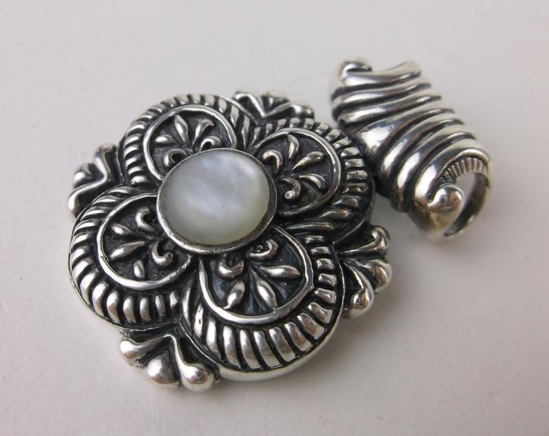 Stunning Large Heavy Sterling Silver MOP Pendant (1 of 2)