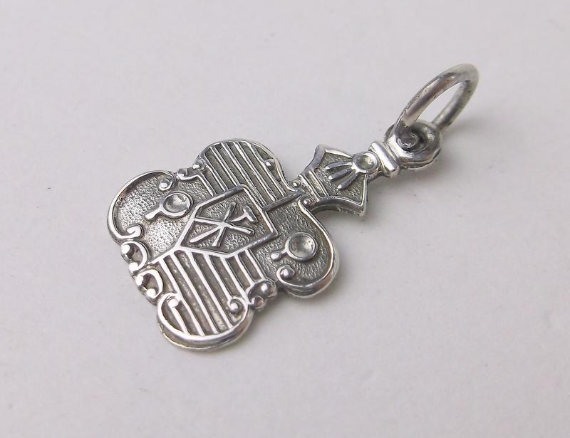 Gorgeous Antique Sterling Silver Crest Charm Pendant (1 of 2)
